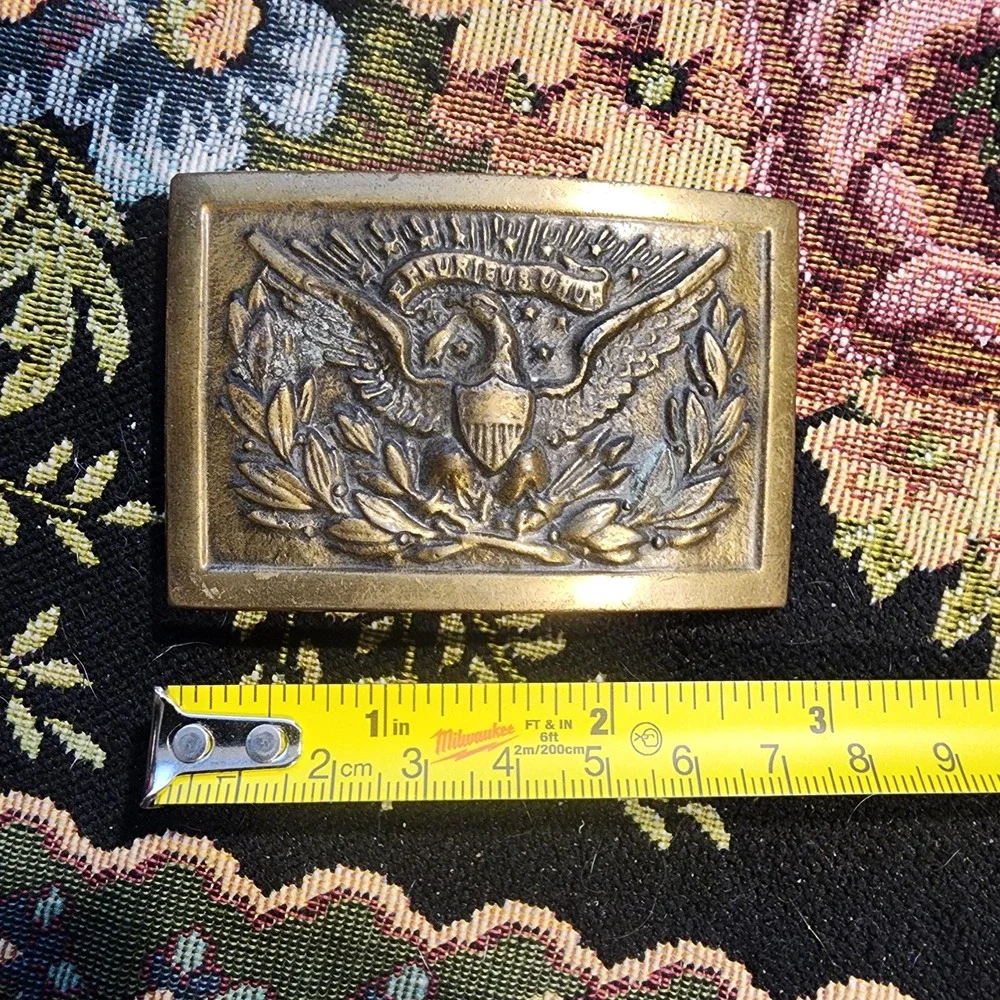 Rare Vintage Gemsco Brass Military Belt Buckle 
